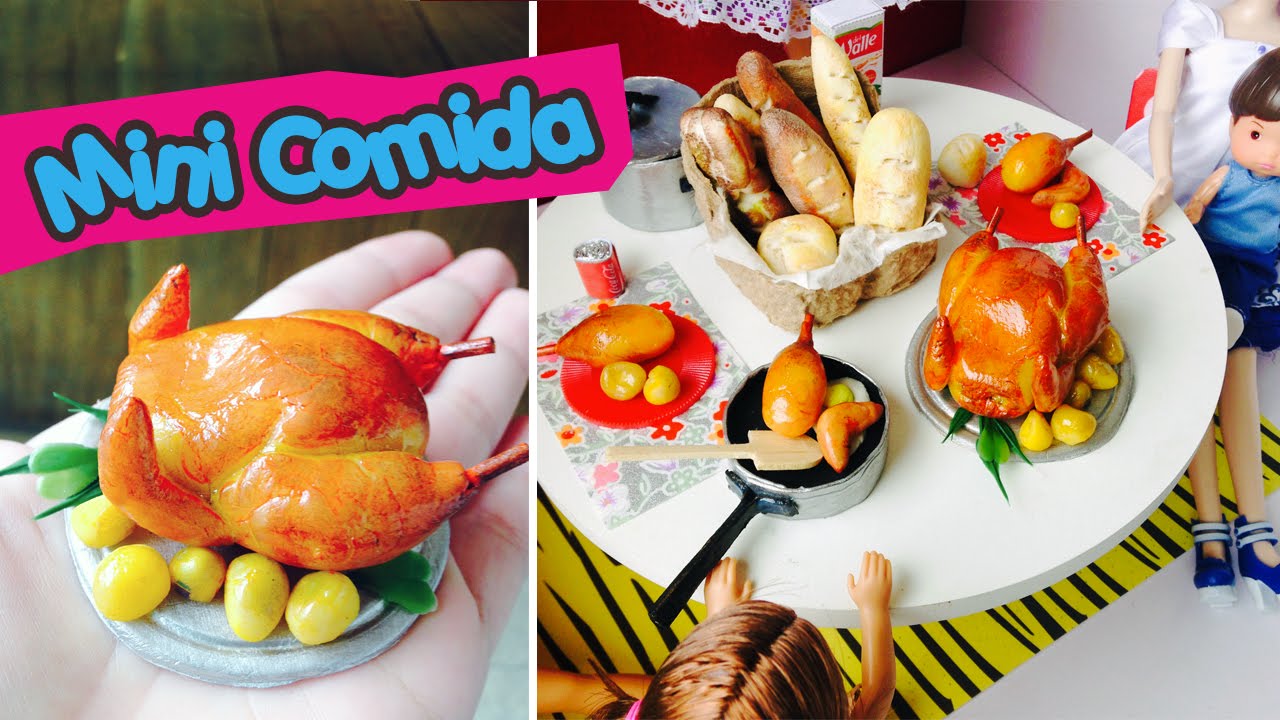 Como fazer um Frango Assado para Barbie e outras bonecas (mini comida)