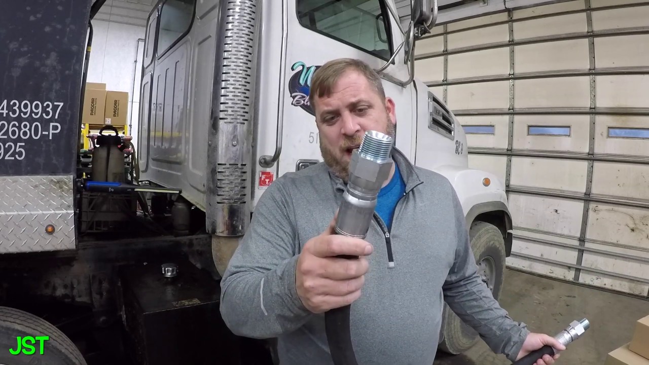 HYDRAULIC LINE REPAIR ON A DUMP TRUCK