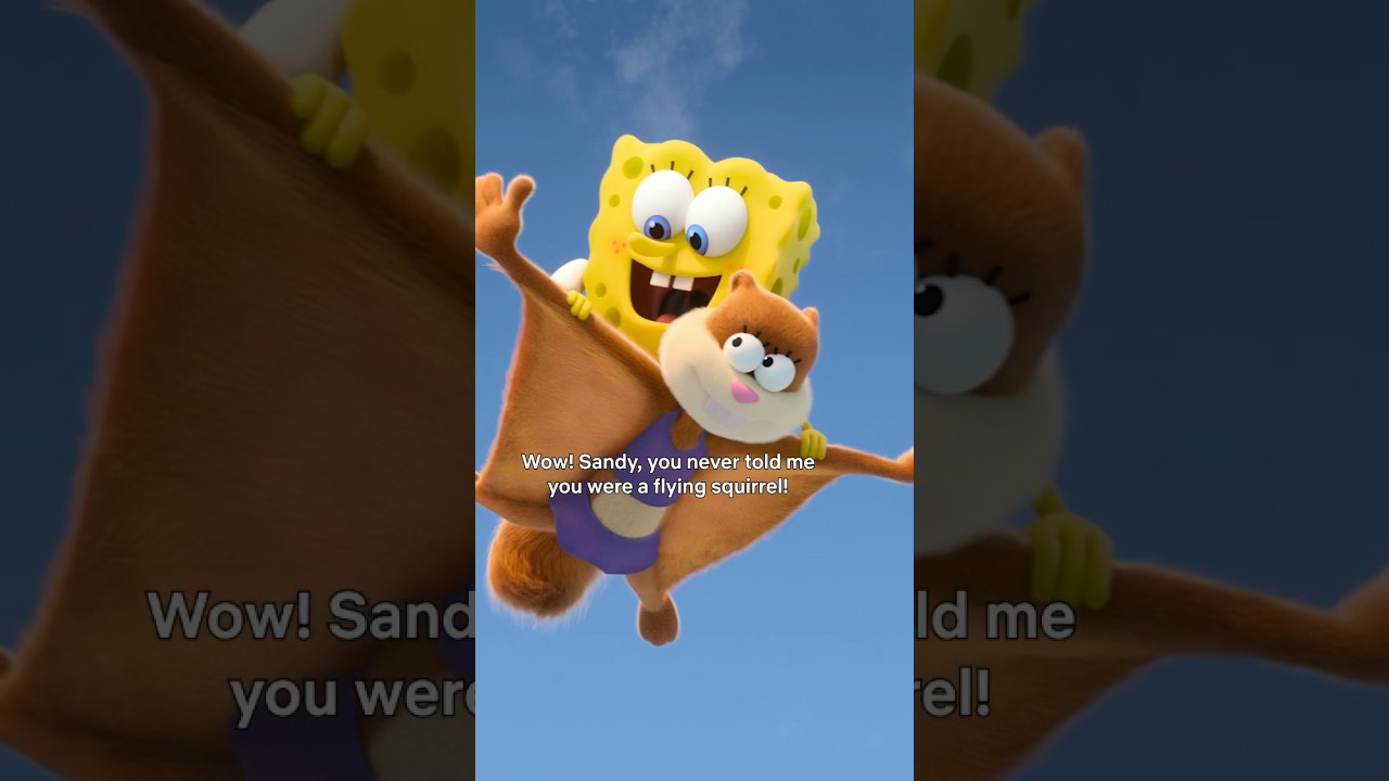 she's a FLYING SQUIRREL?! Saving Bikini Bottom: The Sandy Cheeks Movie is now on Netflix