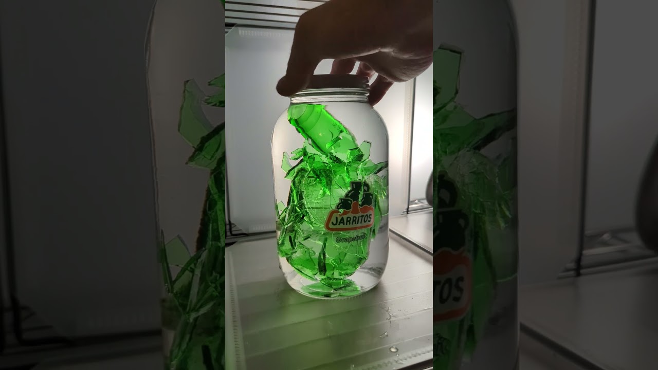 Jarritos Grapefruit broken soda bottle