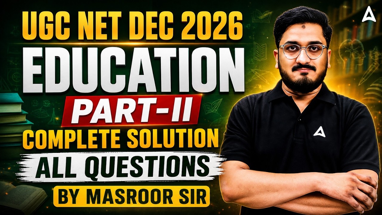 UGC NET Education Paper 2 | UGC NET Education Solved Question Paper 2026 By Masroor Sir