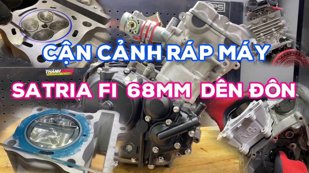 Ráp máy Raider Fi 68+6 Super Open-Dàn hơi cực căng-Suzuki Satria F150 Upgrade 68 plus 6-Engine 220cc