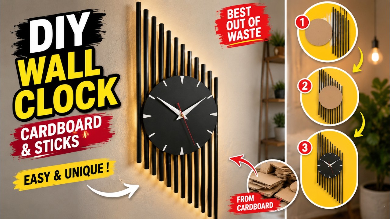 Clock Craft Ideas| How To Make Clock at Home | Amazing Clock With Cardboard