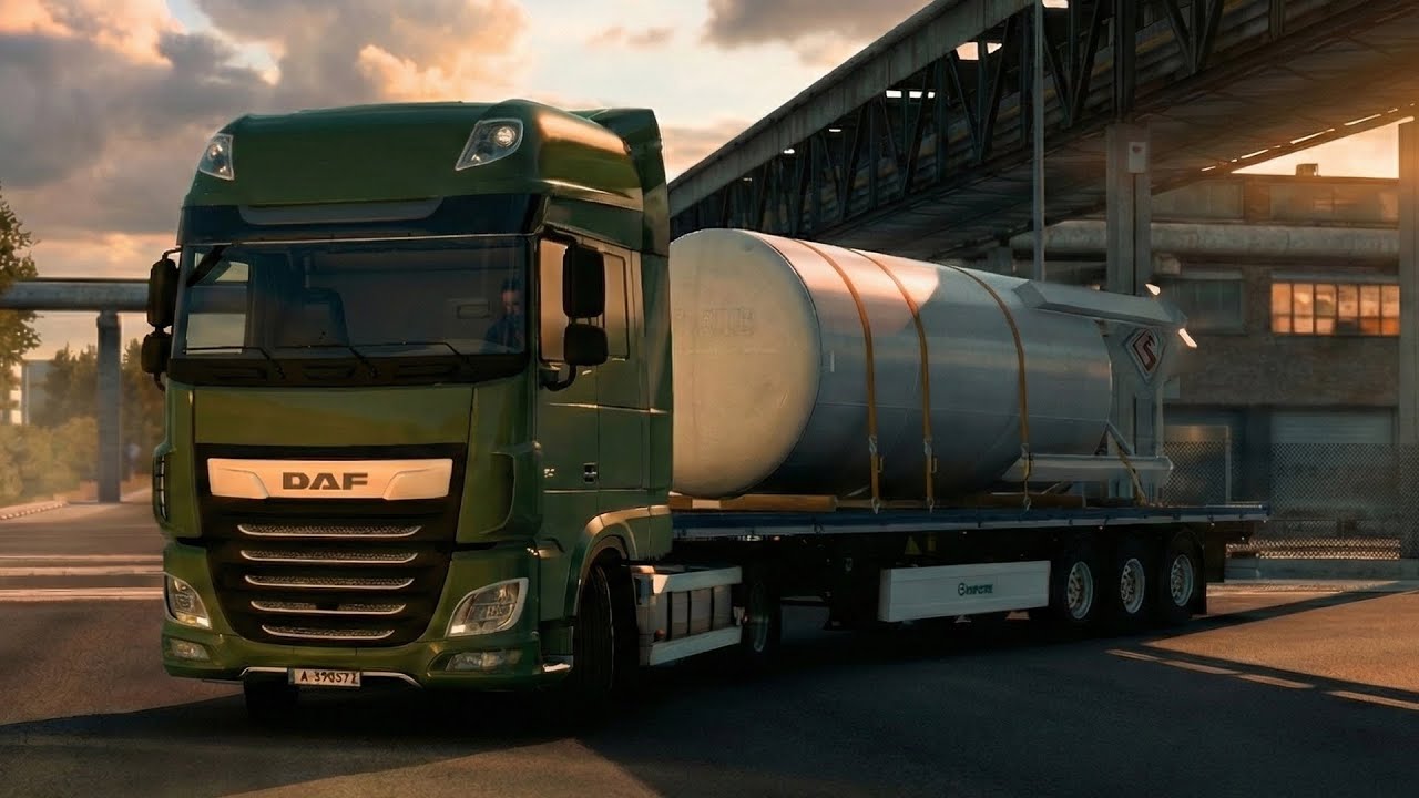Sunset Heavy Haul Through Germany’s Extreme Roads | #ets2 1.57 | Euro Truck Simulator 2 Gameplay