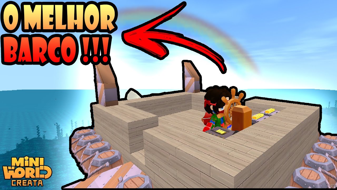 Como Fazer Um BARCO "FUNCIONAL" No Mini World Creata (Tutorial) 
