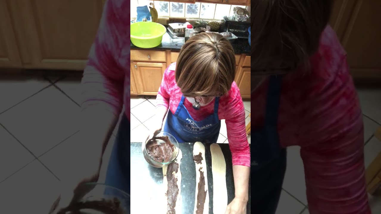 Demo on how to fill challah strands