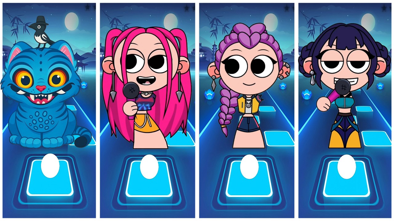 Kpop Demon Hunters 🆚 SAJA Boys 🎮 Tiles Hop EDM RUSH