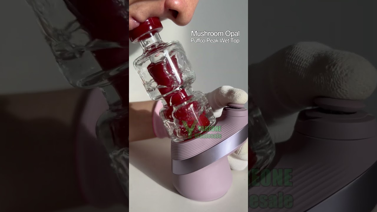 Puffco Peak red mushroom opal glass wet top, a perfect match for daybreak😍