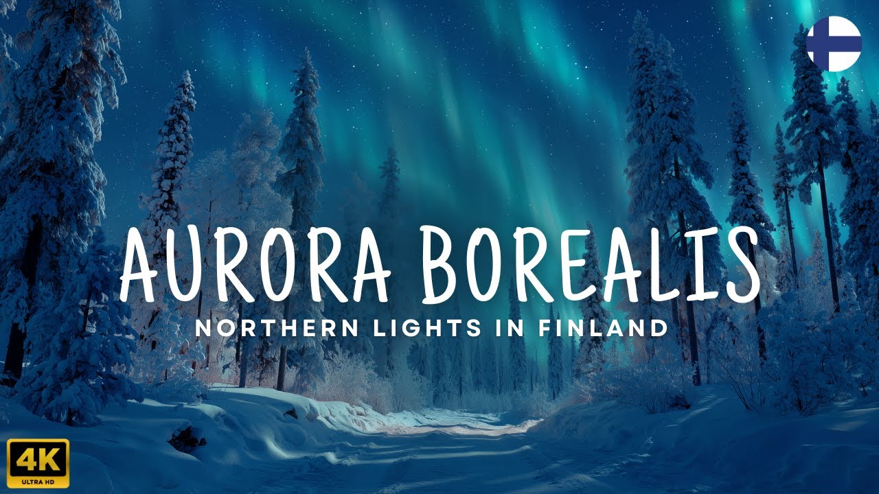 Finland Aurora Borealis 🌌 4K Northern Lights Ambience in Rovaniemi