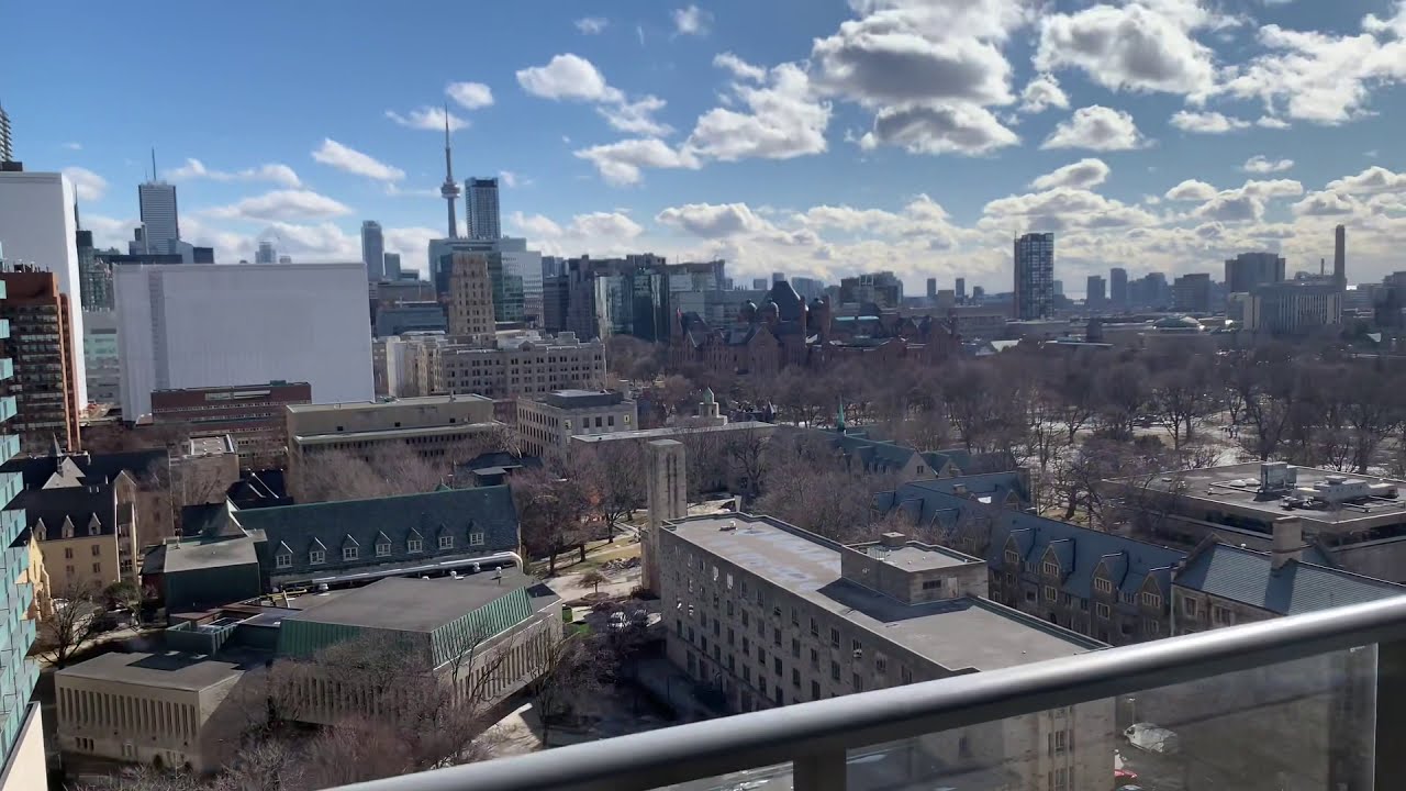 Let the sunshine in this luxury condo at 77 Charles Street West with 50 ft of Balcony & 3 walkouts