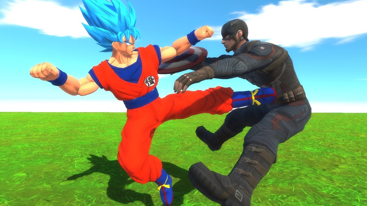 GOKU vs CAPTAIN AMERICA - Animal Revolt Battle Simulator