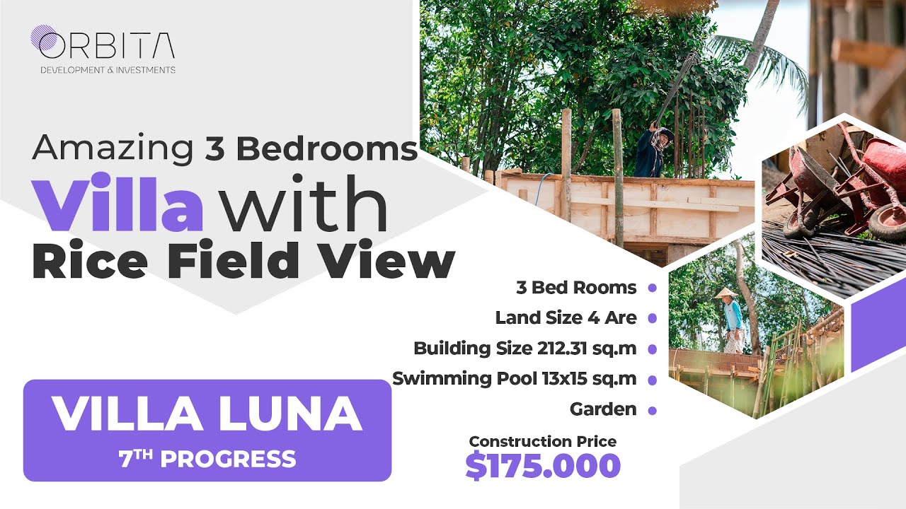 Progress 7 - Amazing 3 bedrooms villa with rice fields view