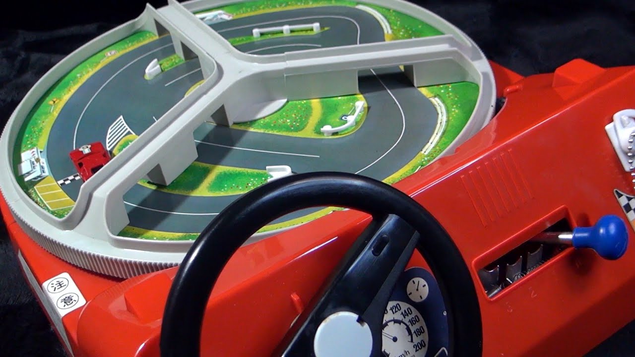 【電動トイ】エポック社のドライブテクニック レーシング シュミレーター 回転 教習所 レトロ おもちゃ ７０年 エポック 車 スポーツカー epoch drive technique 1973 ブラゼ