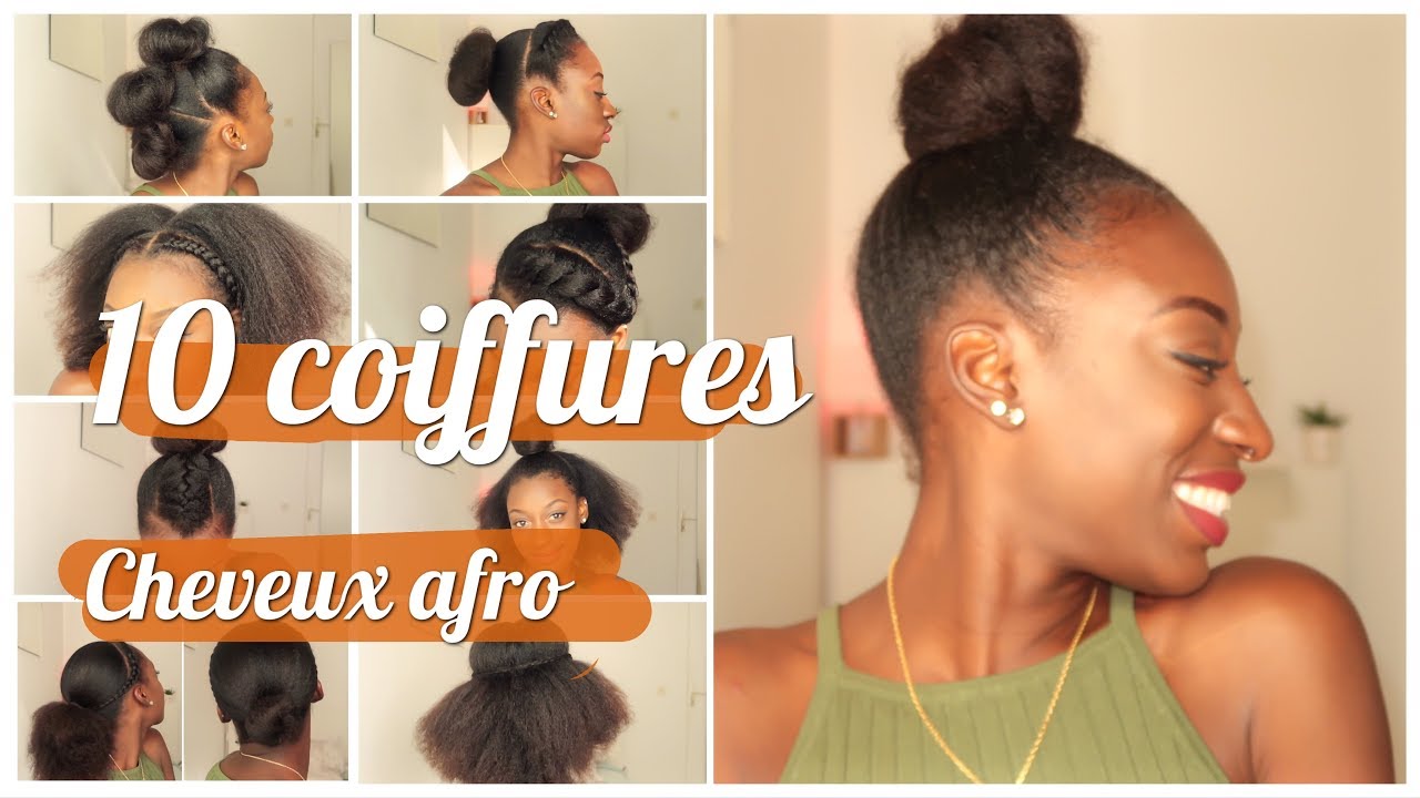 10 Idées Coiffures Cheveux Crépus | Bouclés | Défrisés