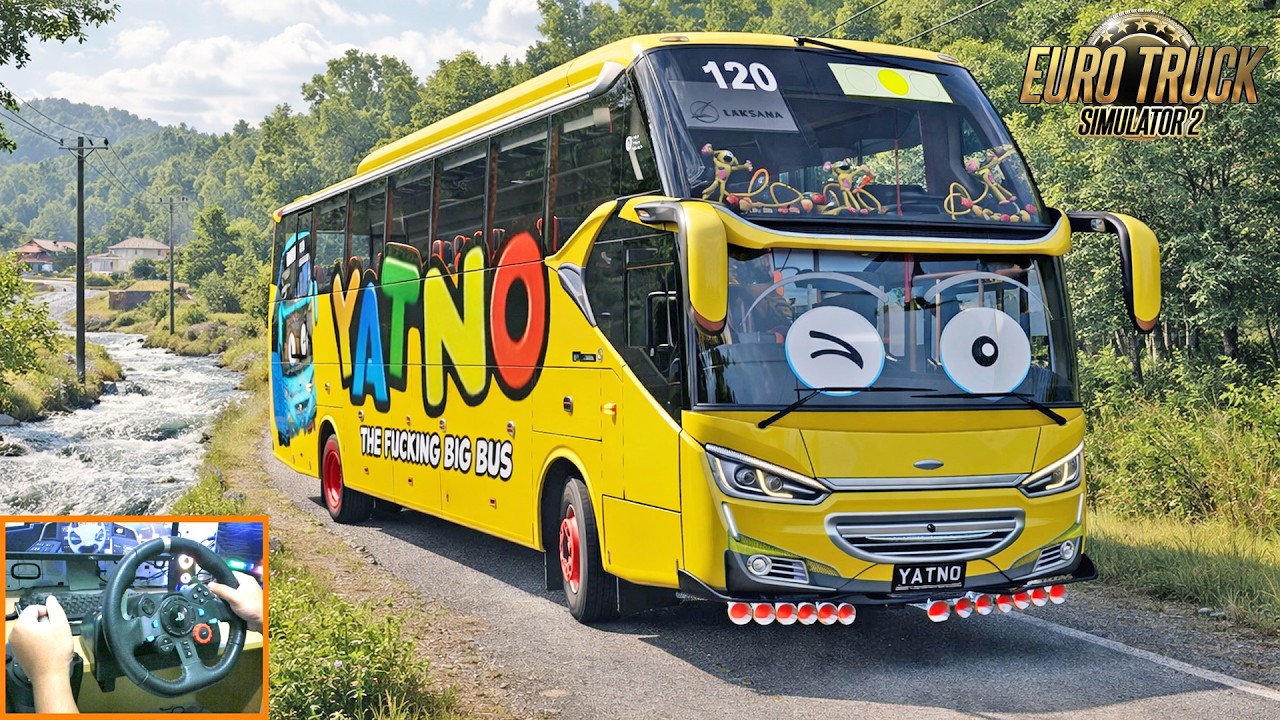 Yatno Bus Cruising Relaxed on the Bumiayu Route with Basuri Telolet Sound Sepohon Kayu