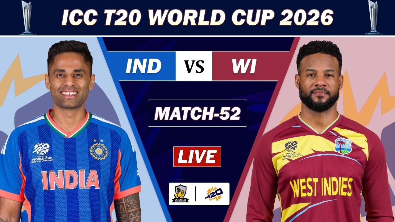 INDIA VS WEST INDIES MATCH 52 LIVE | IND VS WI ICC T20 WORLD CUP MATCH COMMENTARY