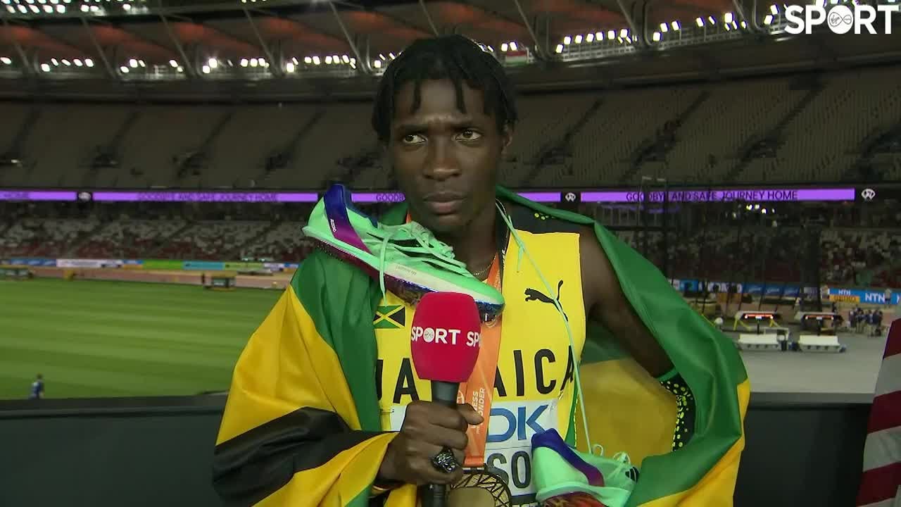 Antonio Watson after winning Gold in the Men's 400M!