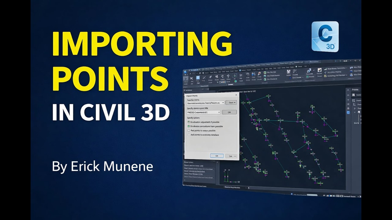 How to import survey points into civil 3d