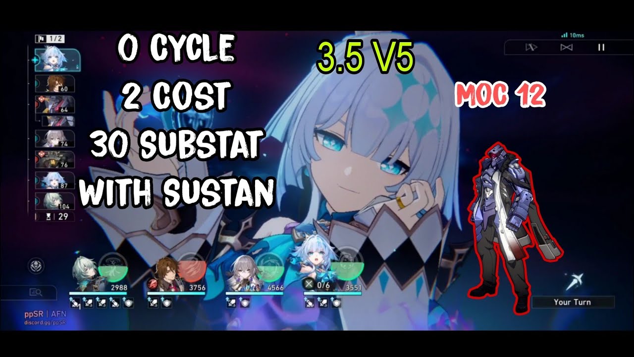 [3.5 V5] l Cerydra E0 & Anaxa E0 | 0-Cycle With Sustain | MoC 12 | No Eidolons | 2 Cost | 30 Substat