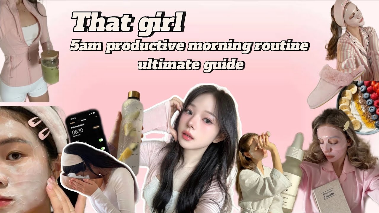That girl 5am productive morning routine!#thatgirl#thatgirlroutine#glowupjourney#selfcare#5amroutine