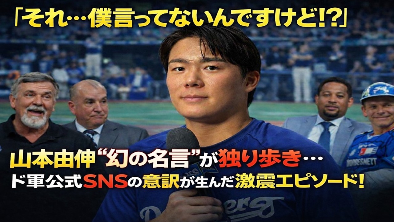 【全米が沈黙】「それ…僕言ってないんですけど!?」山本由伸の“幻の名言”が独り歩き…ド軍公式SNSの意訳が生んだ激震エピソード！
