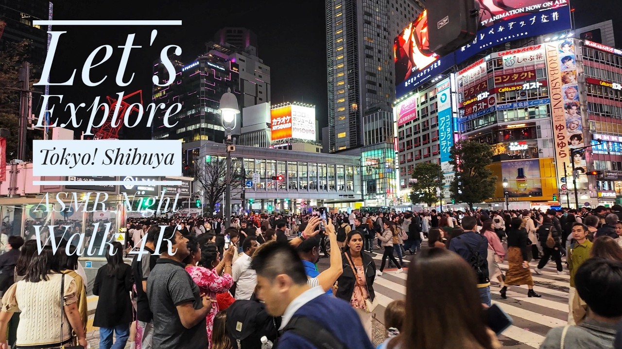 Let's Explore Tokyo! Shibuya Night Walk ASMR in 4K HDR - The youth culture center of Tokyo