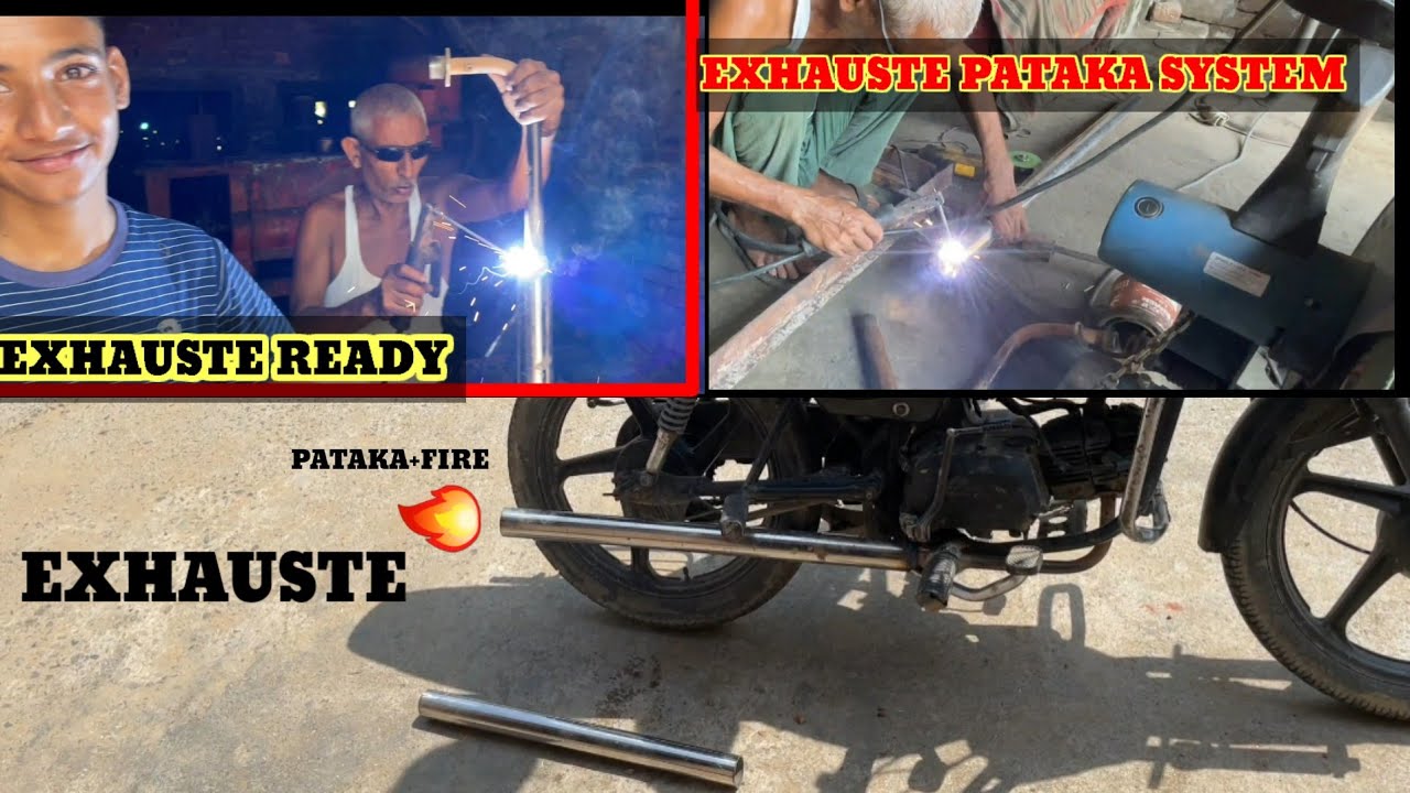 Splendor modified silencer | steel pipe modified exhaust || Heavy sound 💯❤