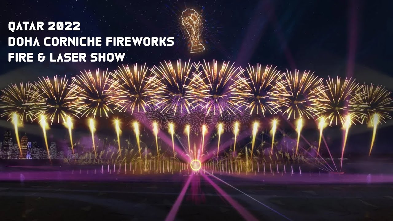 Doha Corniche Fireworks Fifa 2022 Live Show - Qatar National Day 2022 | 4K Video