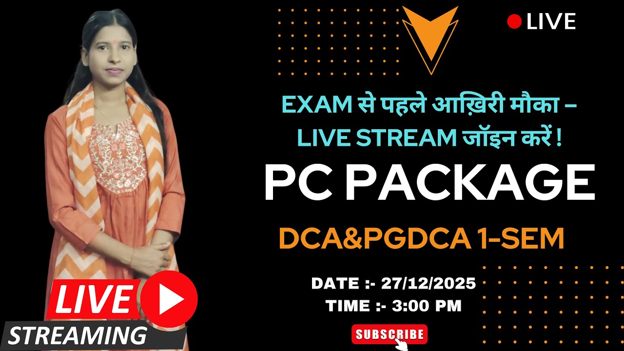 Live || PC PACKAGE || DCA,PGDCA|| Exam  Prepration |