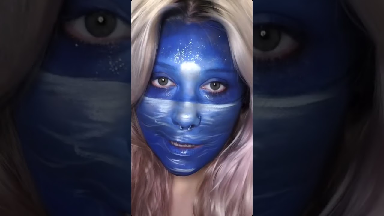 Blue Avatar Makeup Look