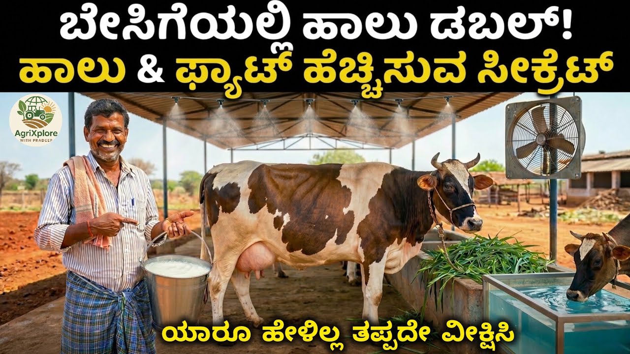 ಬೇಸಿಗೆಯಲ್ಲಿ ಹಾಲಿನ ಇಳುವರಿ ಕಮ್ಮಿ ಆಗ್ತಿದ್ಯಾ? ಈ 5 ಸೀಕ್ರೆಟ್ ಟಿಪ್ಸ್ ಫಾಲೋ ಮಾಡಿ! | Increase Cow Milk