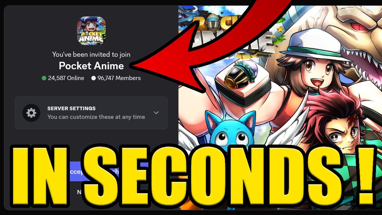HOW to JOIN POCKET ANIME DISCORD SERVER ✅PC & MOBILE✅