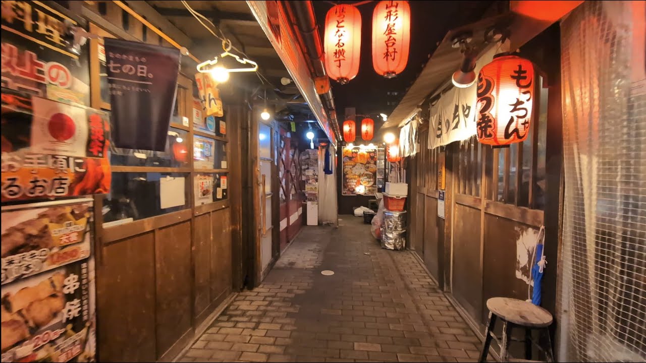 1 Hour and 10 min walk by night in Yamagata Downtown.