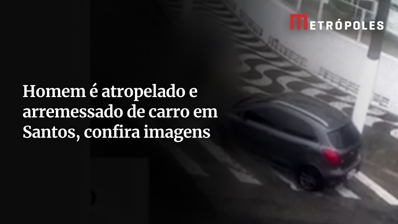 Homem &eacute; atropelado e arremessado para dentro de canal em Santos