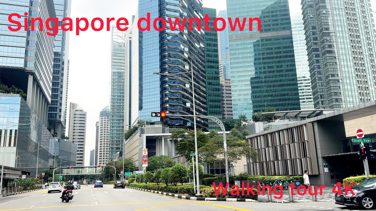 Singapore downtown walking tour 4K 