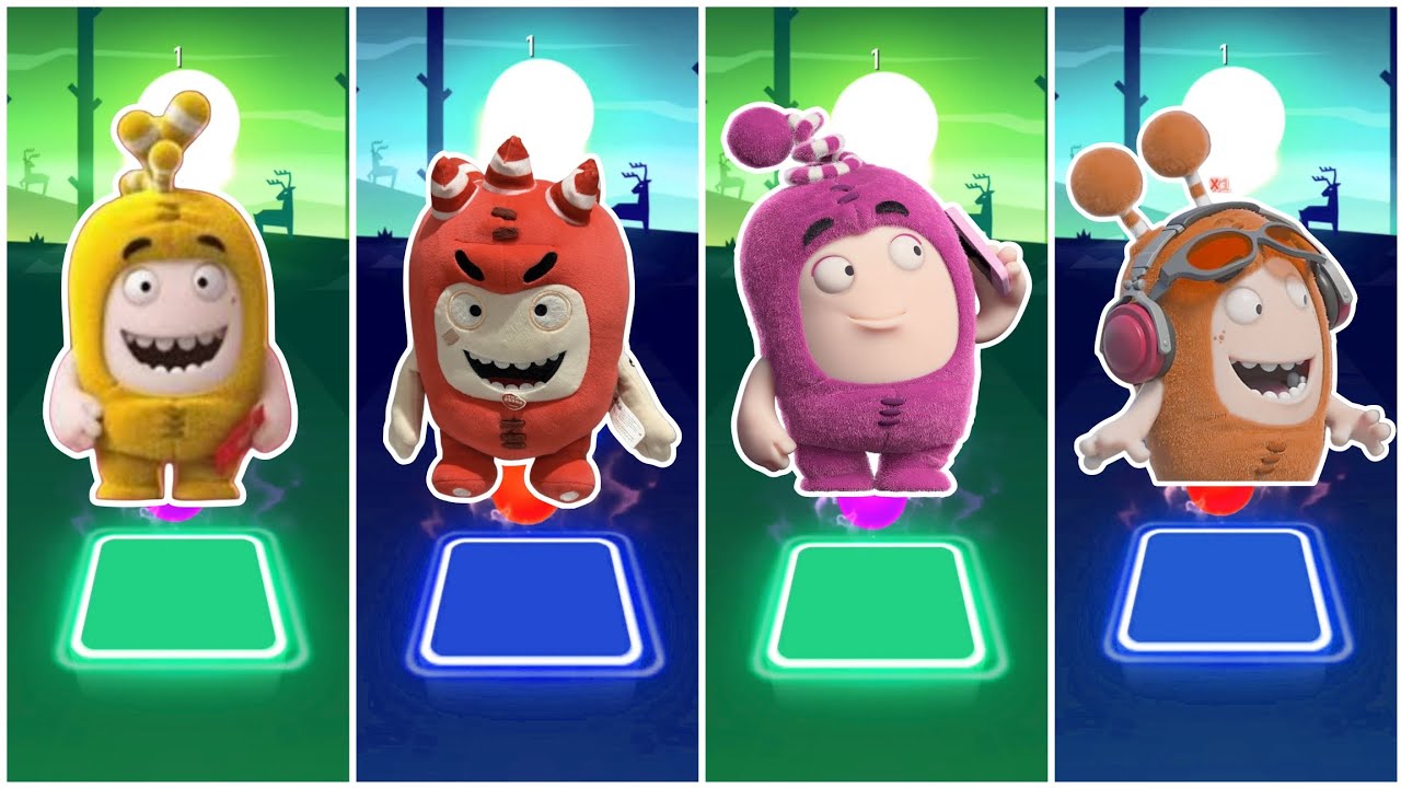 Oddbods Bubbles VS Oddbods Fuse VS Oddbods Newt Vs Oddbods Slick - Tiles Hop Edm Rush🎶
