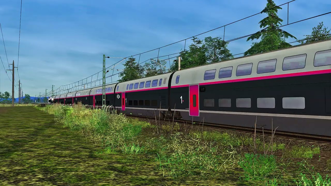 Passage d'un Tgv Euro 3UH sur un PN