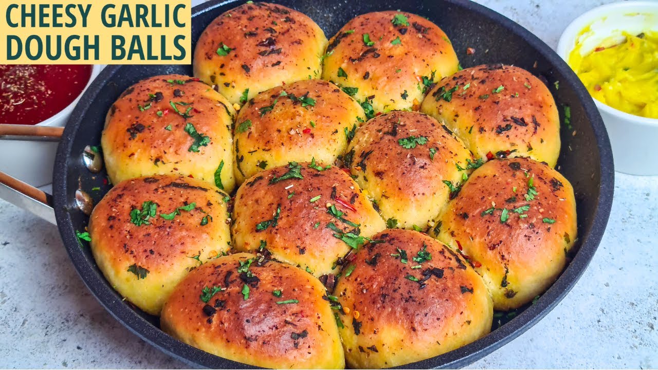 Cheesy Garlic Dough Balls Recipe | Pizza Express Dough Balls | Cheesy Garlic Bread Recipe