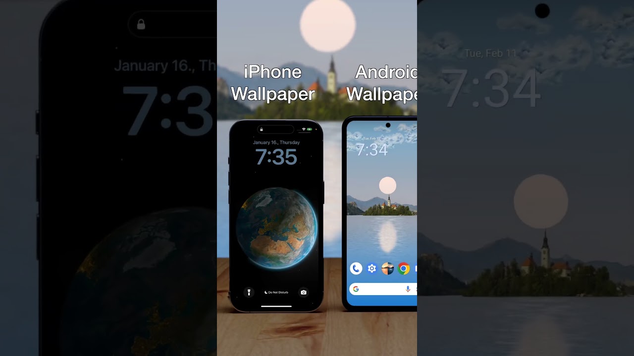 iPhone 14 Pro (Earth) vs Google Pixel 8 (Horizon Live Wallpaper - Bled, Slovenia) #livewallpaper