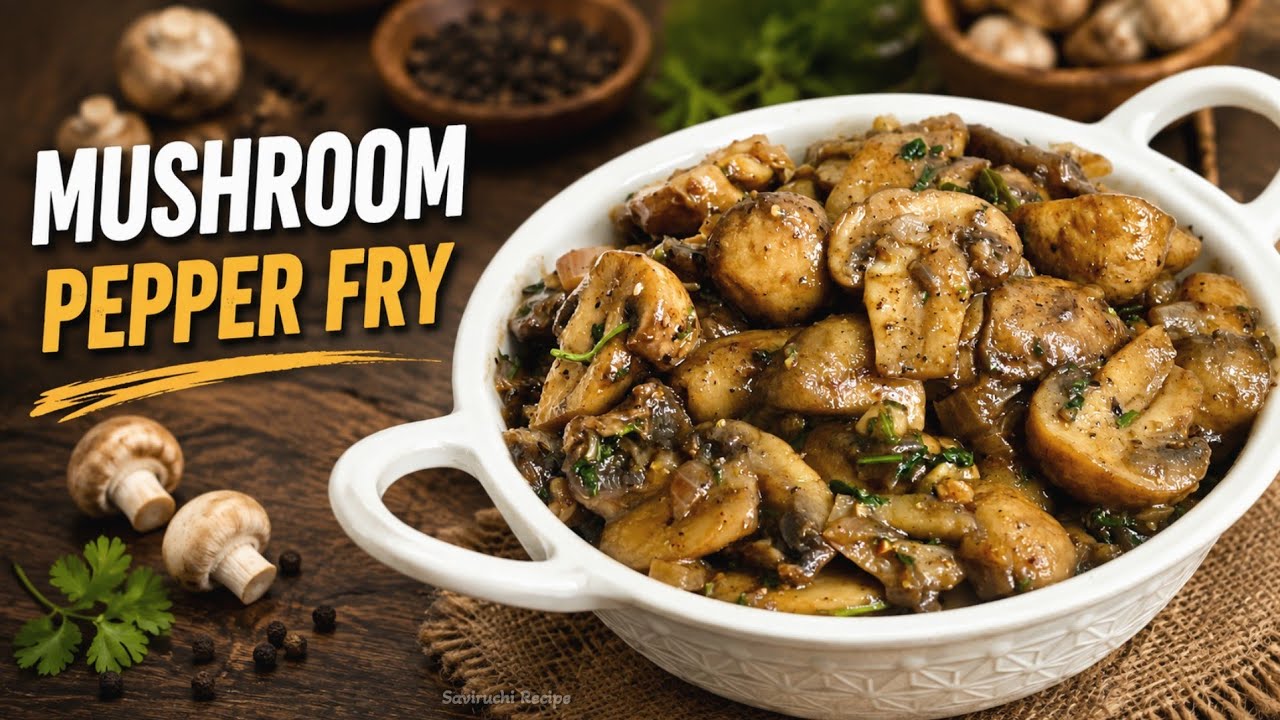 ರೆಸ್ಟೋರೆಂಟ್ ಸ್ಟೈಲ್ ಮಶ್ರೂಮ್ ಪೆಪ್ಪರ್ ಫ್ರೈ ರೆಸಿಪಿ | Mushroom Pepper Fry Recipe | Mushroom Curry Recipe