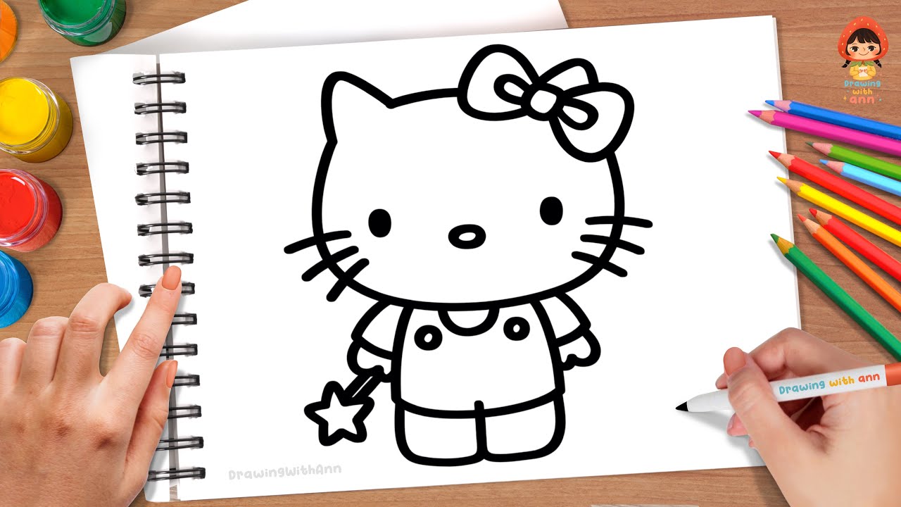 Рисуем милую Hello Kitty #легкийрисунок #hellokitty #рисунокдлядетей #рисунок #милый
