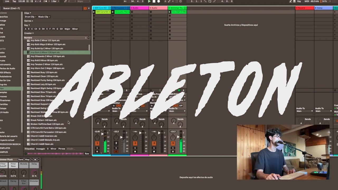 ABLETON LIVE PRIMER EJERCICIO CON CLIPS MIDI  EMPEZAR A JUGAR Y CREAR