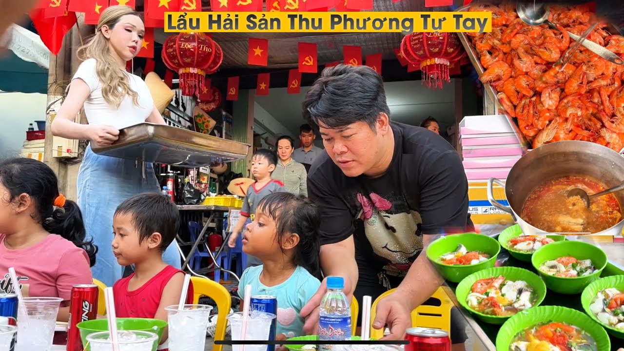 Đãi Lớn Lẩu Hải Sản Thu Phương Tự Tay Làm Cho Các Bé