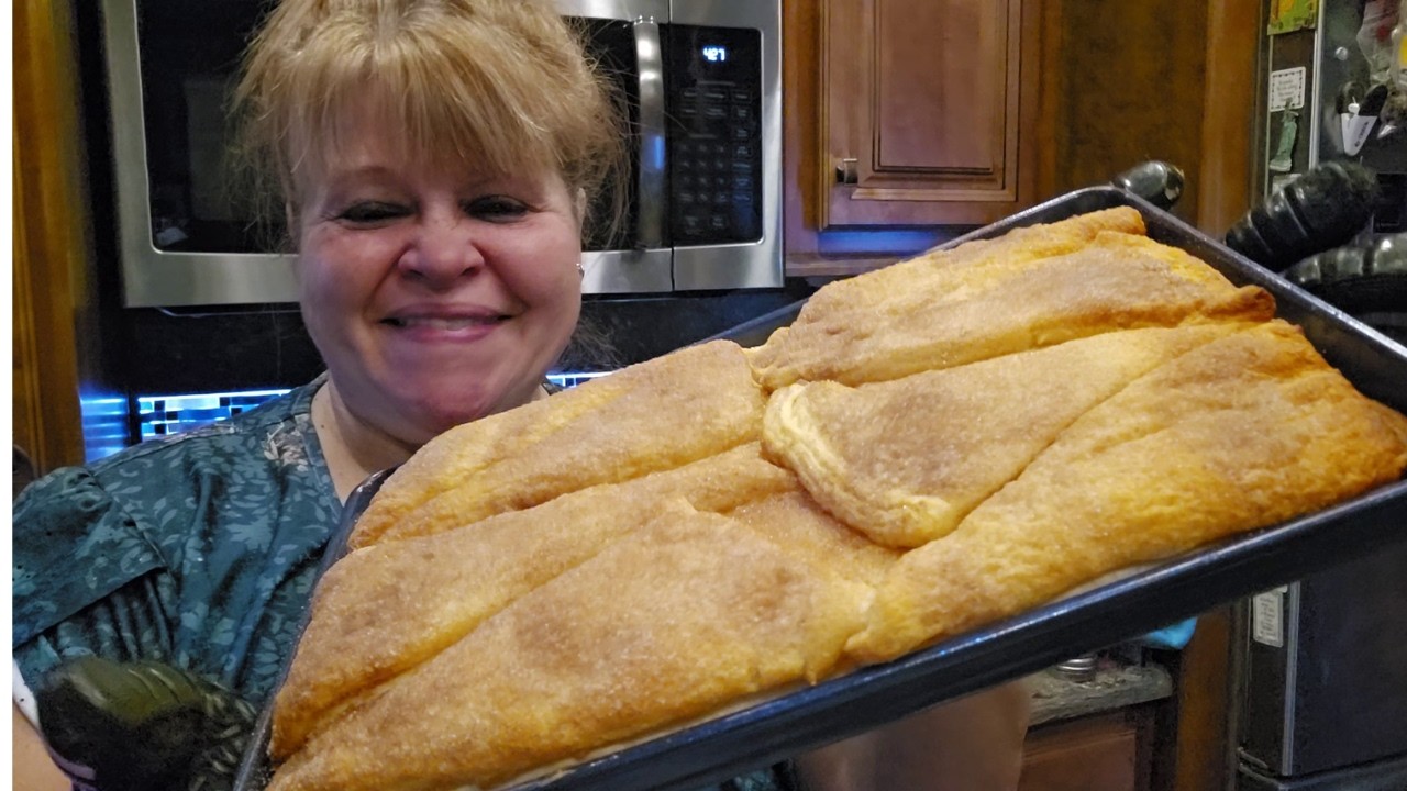 Cheesecake homemade w Crescent Dough Crust. AKA Sopapilla Cheesecake.