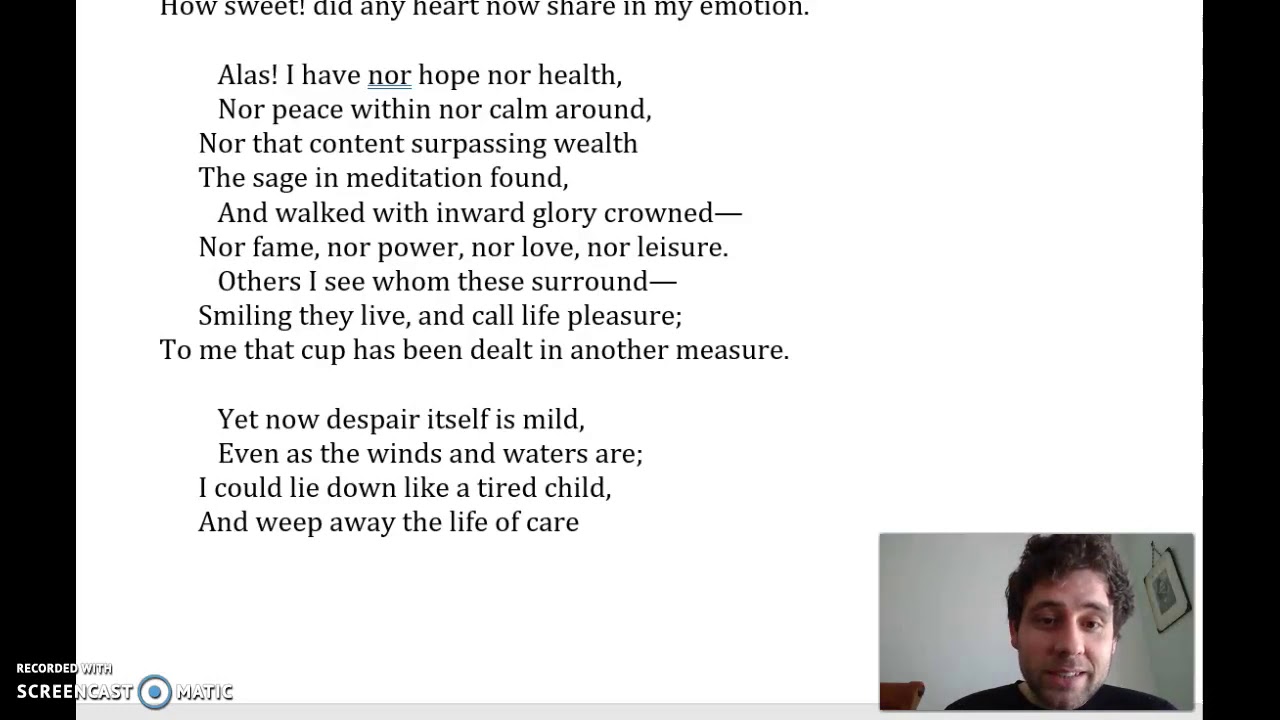 Analysis- Stanzas Written in Dejection Near Naples (Shelley)- SKIP TO 30-40 SECONDS