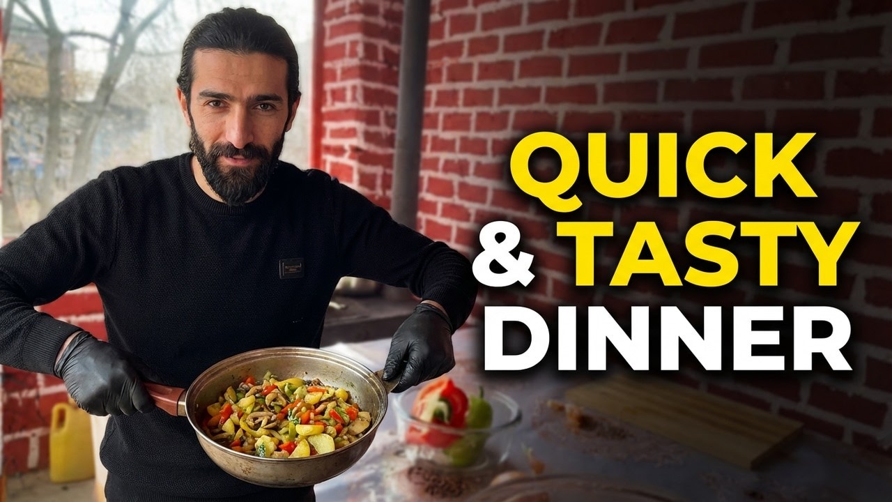 Quick and Tasty:Mushroom,Pepper,and Potato Frying:Dinner