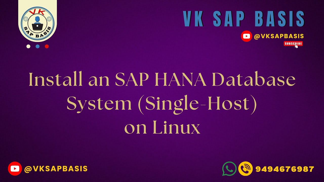 Установка системы баз данных SAP HANA (в однохостовом режиме) на Linux.