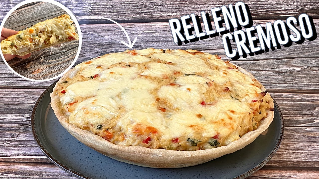 Tarta de Pollo con Salsa Blanca Masa casera Sin Manteca