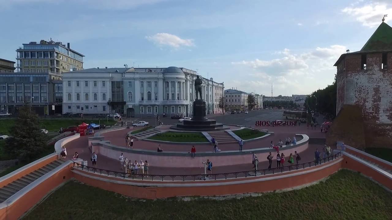 Нижний Новгород. Площадь Минина и Кремль с высоты птичьего полета