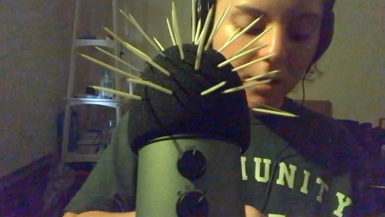 ASMR removing porcupine quills from mic!